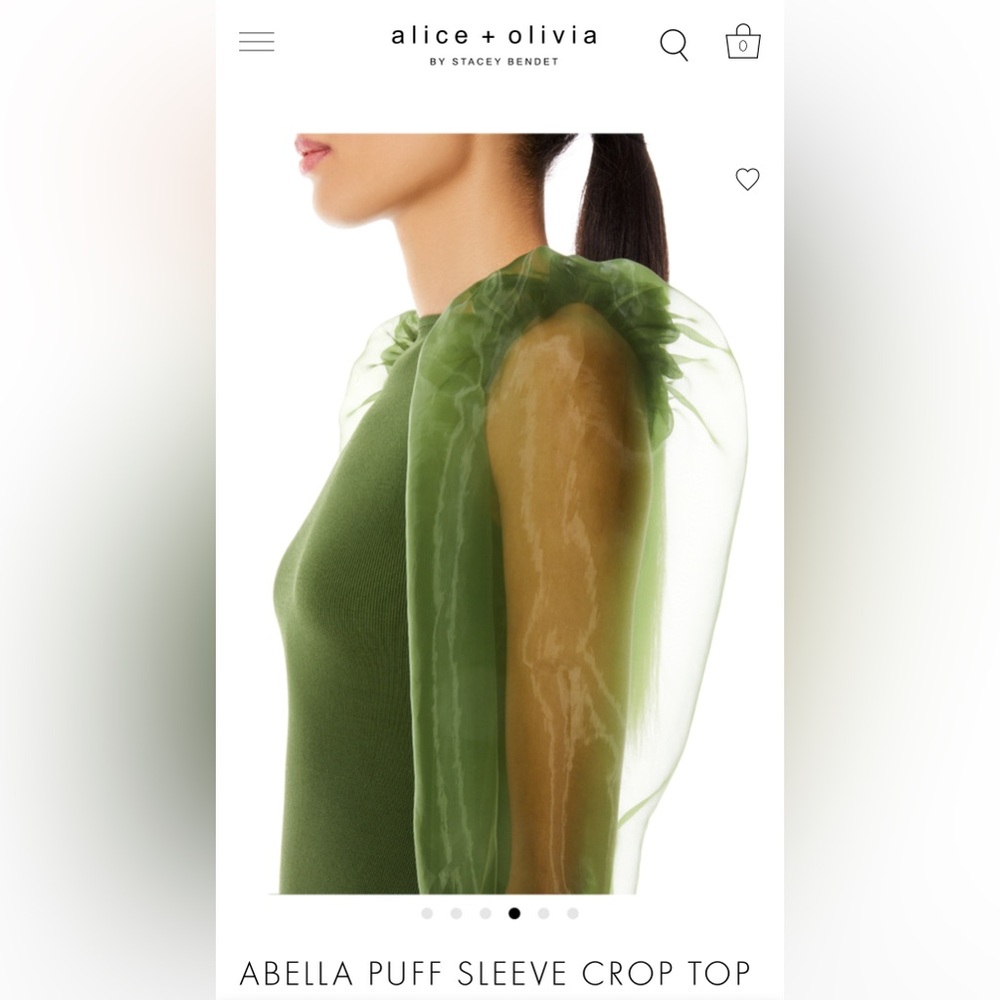 Alice & Olivia Abella Puff Sleeve Top | Size XSMALL